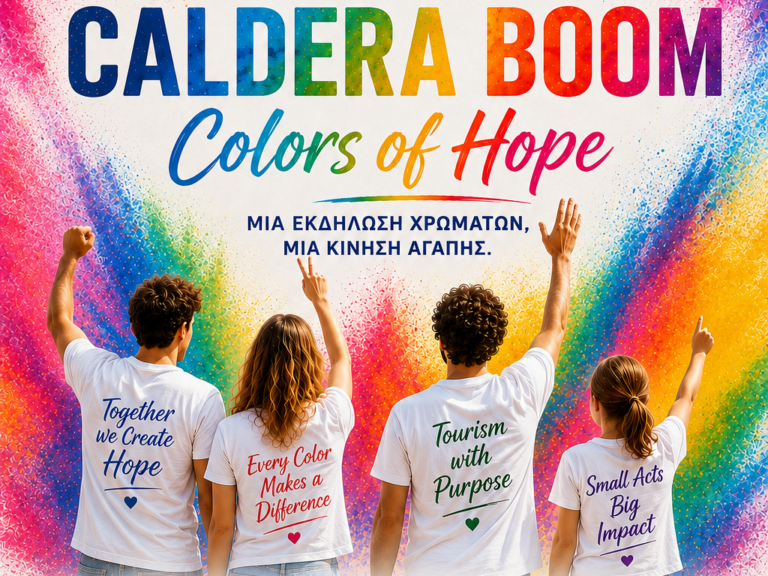 Αφίσα του CALDERA BOOM – Colors of Hope στο Creta Paradise Hotel στο Γεράνι Χανίων