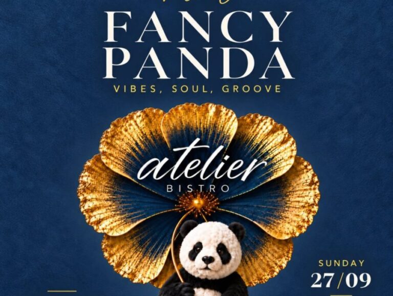 Η αφίσα των Fancy Panda για το live στο Atelier Bistro στις 27 Σεπτεμβρίου 2026