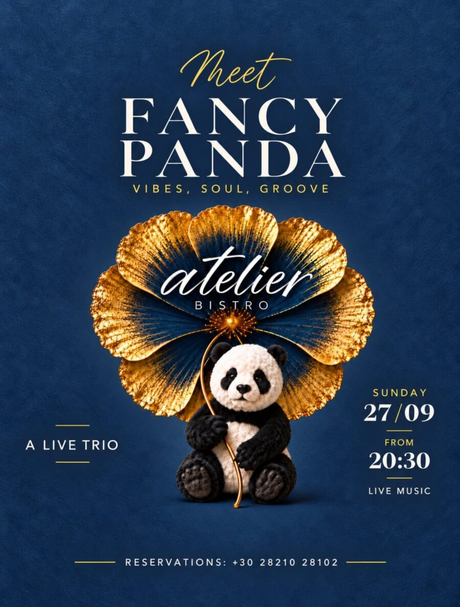 Η αφίσα των Fancy Panda για το live στο Atelier Bistro στις 27 Σεπτεμβρίου 2026